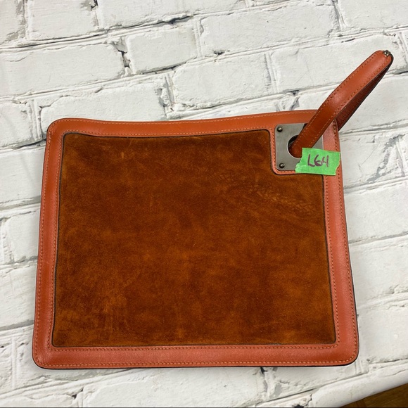 Anne Klein leather and suede camel brown  clutch/wristlet - Picture 2 of 9